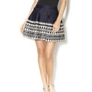 Ya Los Angeles Navy and White Geometric Mini Skirt